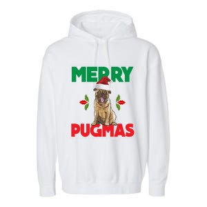 Merry Pugmas Pug Dog Cool Gift Merry Christmas Funny Xmas Meaningful Gift Garment-Dyed Fleece Hoodie