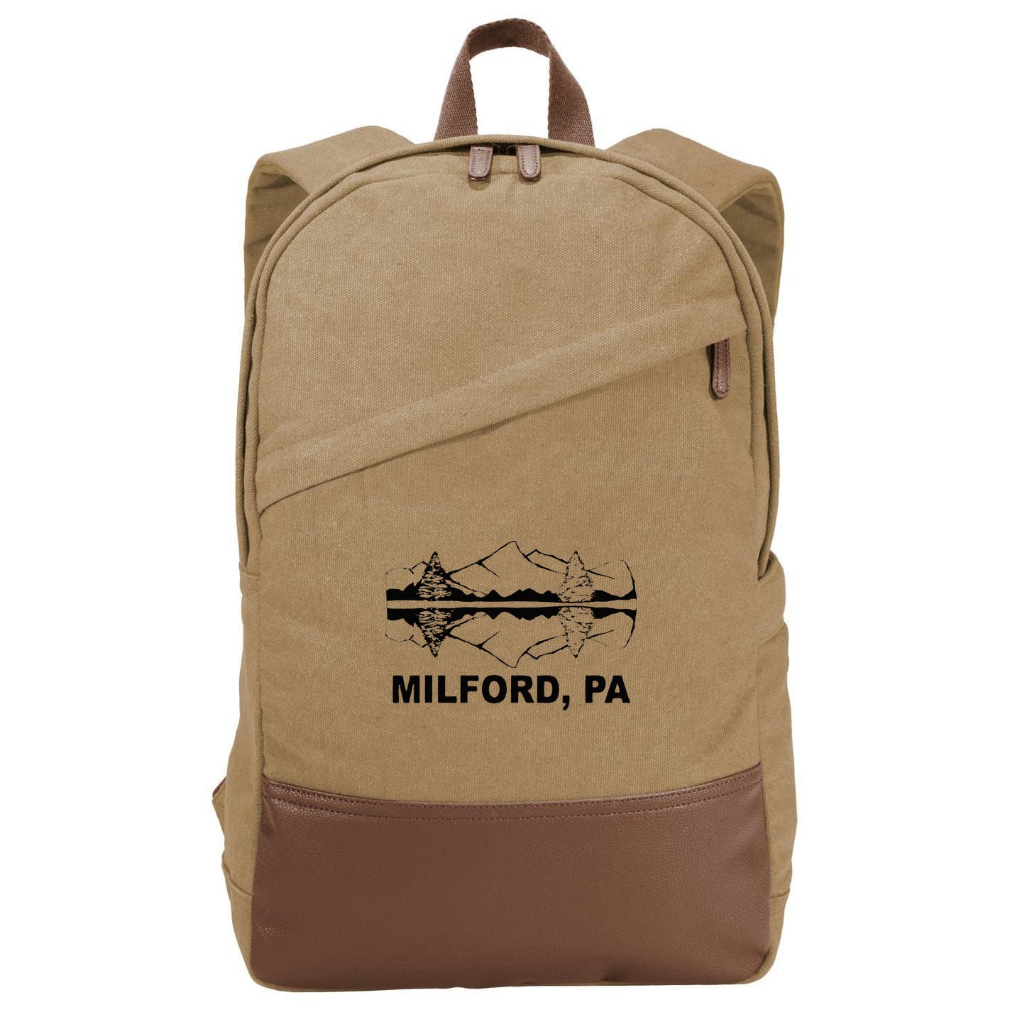 Milford PA Pennsylvania Cotton Canvas Backpack