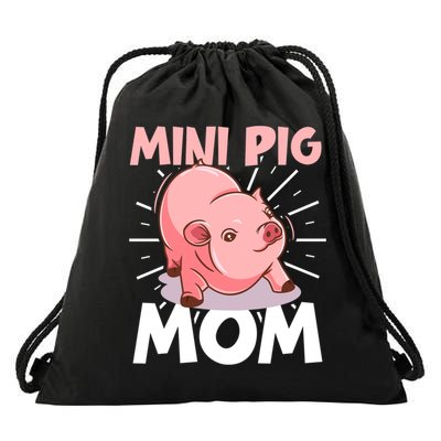 Mini Pig Piglet Swine Farm Animal Piggy Cute Pig Mom Gift Drawstring Bag