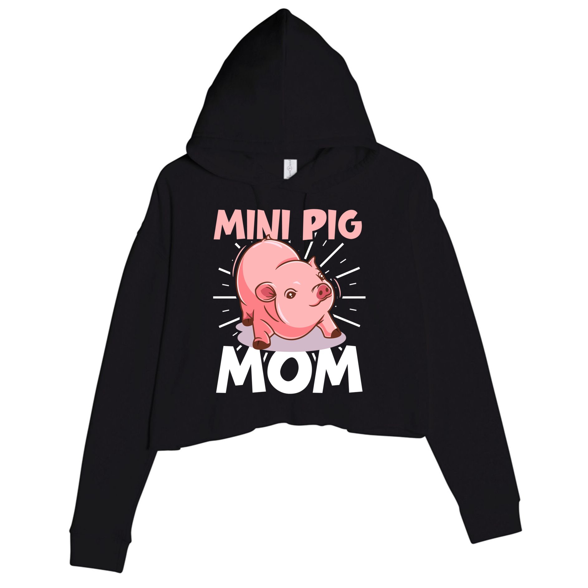 Mini Pig Piglet Swine Farm Animal Piggy Cute Pig Mom Gift Crop Fleece Hoodie