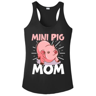 Mini Pig Piglet Swine Farm Animal Piggy Cute Pig Mom Gift Ladies PosiCharge Competitor Racerback Tank