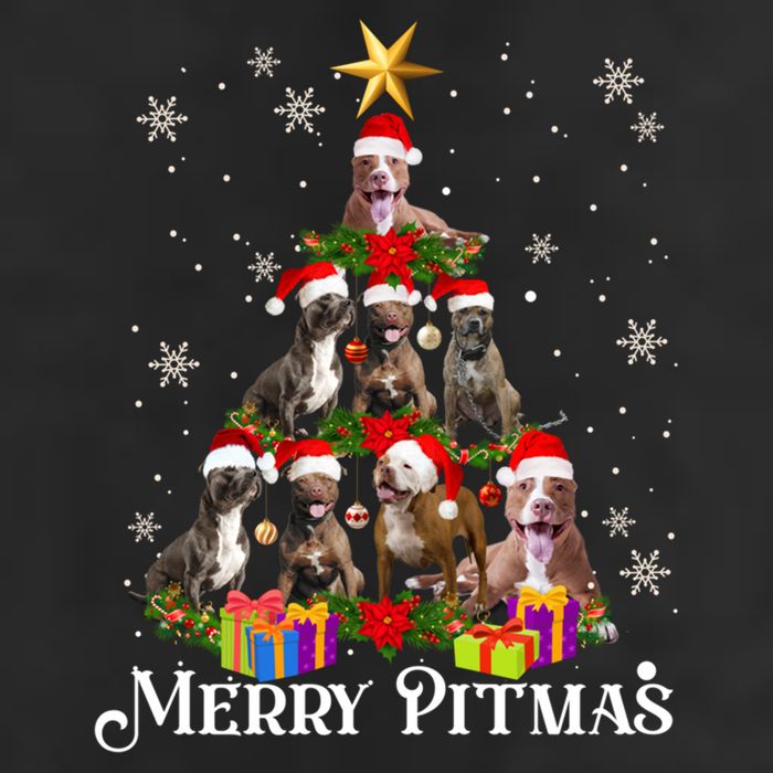 Merry Pitmas Pitbull Dog Ugly Christmas Sweater Tree Dogs Cute Gift Cool Comfort Performance Bucket Hat