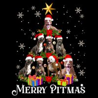 Merry Pitmas Pitbull Dog Ugly Christmas Sweater Tree Dogs Cute Gift Cooling Performance Crew T-Shirt