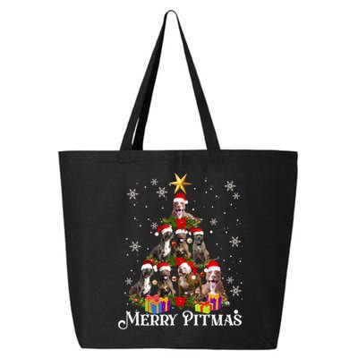Merry Pitmas Pitbull Dog Ugly Christmas Sweater Tree Dogs Cute Gift 25L Jumbo Tote