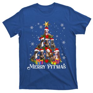 Merry Pitmas Pitbull Dog Ugly Christmas Sweater Tree Dogs Cute Gift T-Shirt