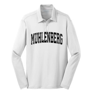 Muhlenberg Pennsylvania PA Vintage Athletic Sports Black Des Silk Touch Performance Long Sleeve Polo