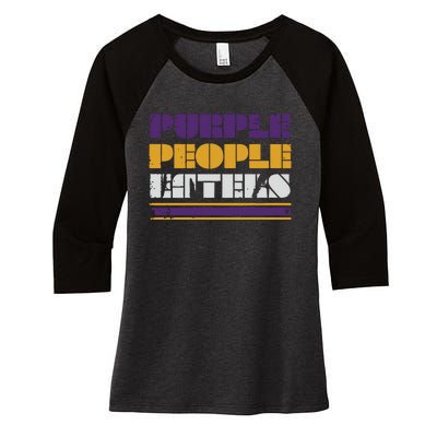 Minnesota Purple People Eaters Women's Tri-Blend 3/4-Sleeve Raglan Shirt