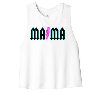 Mama Pocket Print The Motherhood Gets It All Done Women's Racerback Cropped Tank