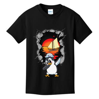 Maritime Penguin Penguins Children Children Sailor Kids T-Shirt