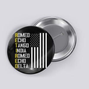 Military Police Pilot Retirement Design Phonetic Alphabet Button