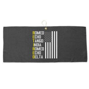 Military Police Pilot Retirement Design Phonetic Alphabet Large Microfiber Waffle Golf Towel