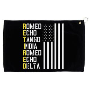 Military Police Pilot Retirement Design Phonetic Alphabet Grommeted Golf Towel