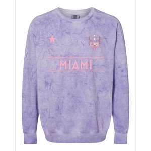 Miami Pink Palm Designer Badge Colorblast Crewneck Sweatshirt