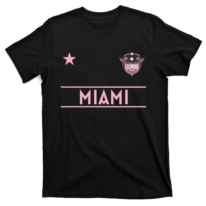 Miami Pink Palm Designer Badge T-Shirt