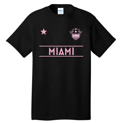 Miami Pink Palm Designer Badge Tall T-Shirt