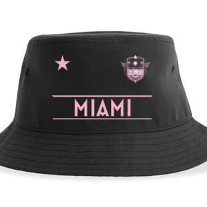 Miami Pink Palm Designer Badge Sustainable Bucket Hat