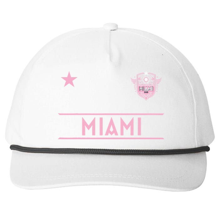 Miami Pink Palm Designer Badge Snapback Five-Panel Rope Hat