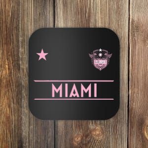 Miami Pink Palm Designer Badge Coaster