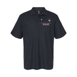 Miami Pink Palm Designer Badge Softstyle Adult Sport Polo