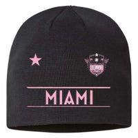 Miami Pink Palm Designer Badge Sustainable Beanie