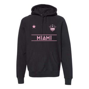 Miami Pink Palm Designer Badge Premium Hoodie