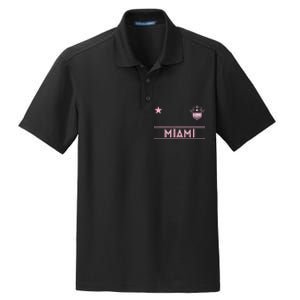 Miami Pink Palm Designer Badge Dry Zone Grid Polo