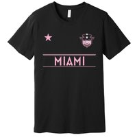 Miami Pink Palm Designer Badge Premium T-Shirt