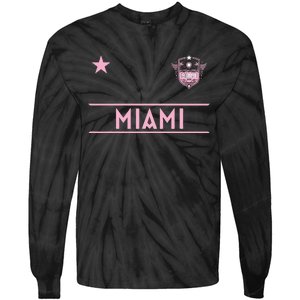 Miami Pink Palm Designer Badge Tie-Dye Long Sleeve Shirt