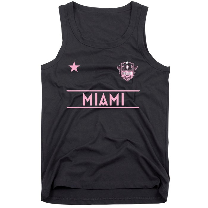 Miami Pink Palm Designer Badge Tank Top