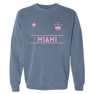 Miami Pink Palm Designer Badge Garment-Dyed Sweatshirt