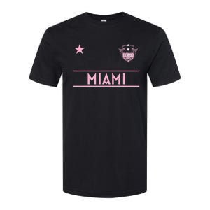 Miami Pink Palm Designer Badge Softstyle CVC T-Shirt