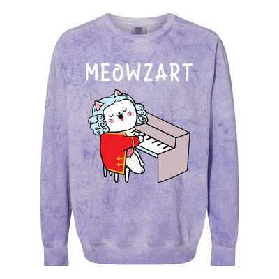 Meowzart Piano Player Pianist Classical Music Lover Colorblast Crewneck Sweatshirt