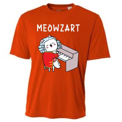 Meowzart Piano Player Pianist Classical Music Lover Cooling Performance Crew T-Shirt