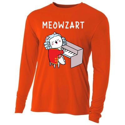 Meowzart Piano Player Pianist Classical Music Lover Cooling Performance Long Sleeve Crew