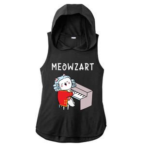 Meowzart Piano Player Pianist Classical Music Lover Ladies PosiCharge Tri-Blend Wicking Draft Hoodie Tank