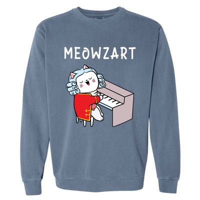 Meowzart Piano Player Pianist Classical Music Lover Garment-Dyed Sweatshirt