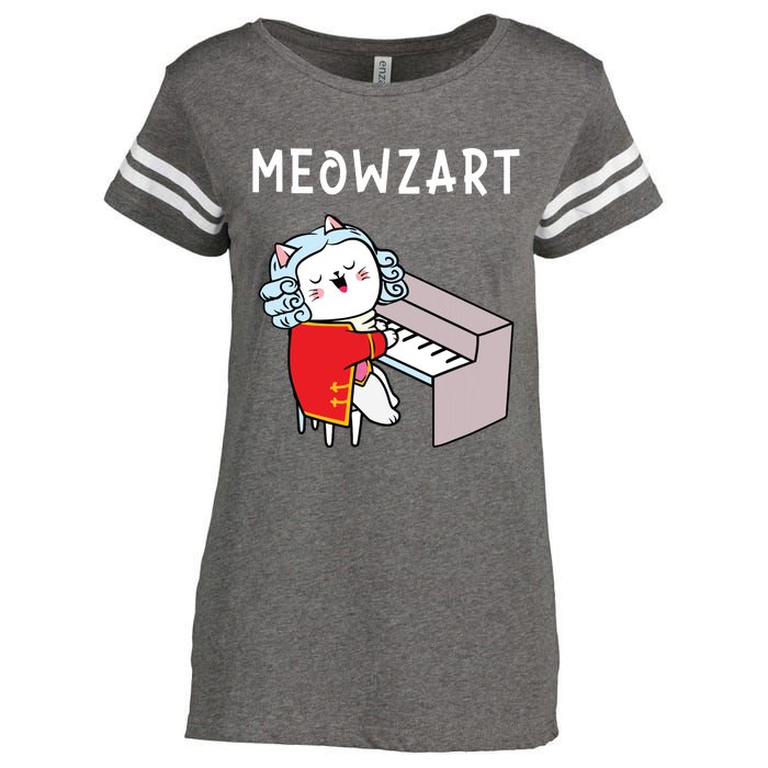 Meowzart Piano Player Pianist Classical Music Lover Enza Ladies Jersey Football T-Shirt