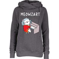 Meowzart Piano Player Pianist Classical Music Lover Womens Funnel Neck Pullover Hood