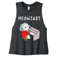 Meowzart Piano Player Pianist Classical Music Lover Women's Racerback Cropped Tank