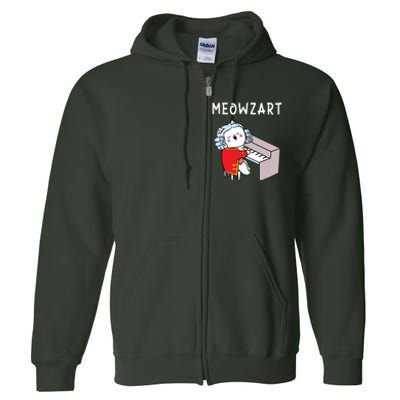 Meowzart Piano Player Pianist Classical Music Lover Full Zip Hoodie