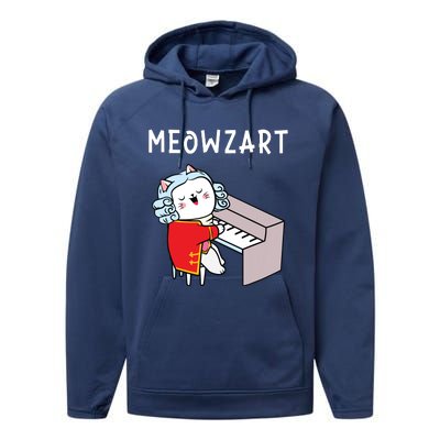 Meowzart Piano Player Pianist Classical Music Lover Performance Fleece Hoodie