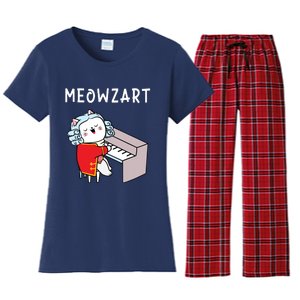 Meowzart Piano Player Pianist Classical Music Lover Women's Flannel Pajama Set