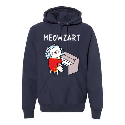 Meowzart Piano Player Pianist Classical Music Lover Premium Hoodie