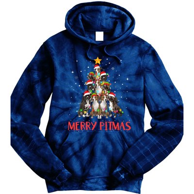 Merry Pitmas Pitbull Dog Ugly Christmas Sweater Tree Dogs Tie Dye Hoodie