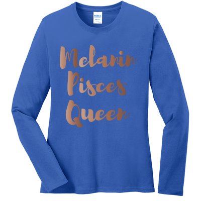 Melanin Pisces Queen Thats My Excuse Zodiac Birthday Gift Ladies Long Sleeve Shirt