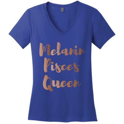 Melanin Pisces Queen Thats My Excuse Zodiac Birthday Gift Women's V-Neck T-Shirt