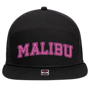 Malibu Pink Retro 7 Panel Mesh Trucker Snapback Hat