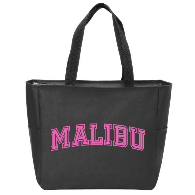 Malibu Pink Retro Zip Tote Bag