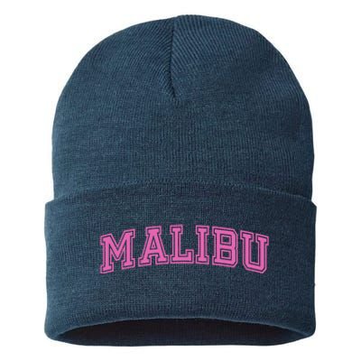 Malibu Pink Retro Sustainable Knit Beanie