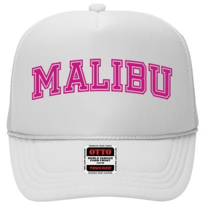 Malibu Pink Retro High Crown Mesh Back Trucker Hat